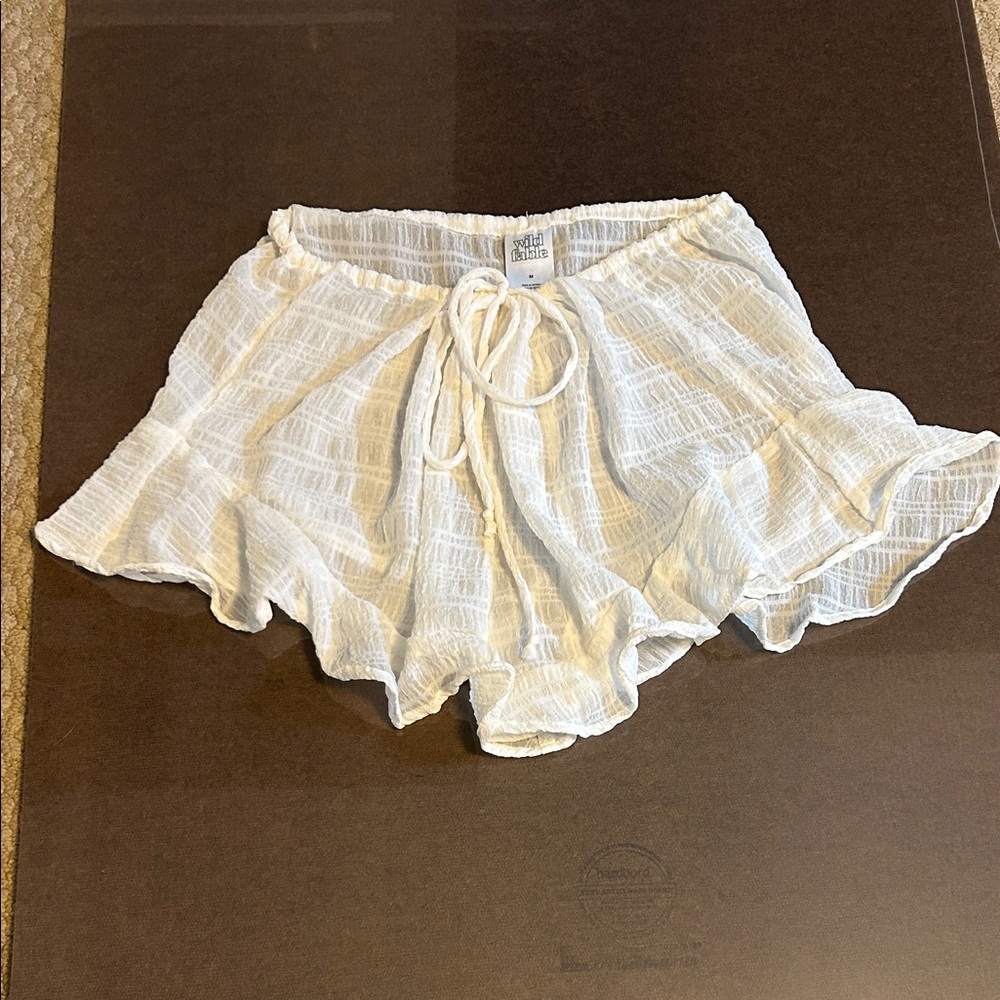 Wild Fable White High Waist Ruffle Shorts